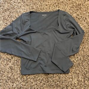 Hollister Women's Slate Blue Long Sleeve Blouse